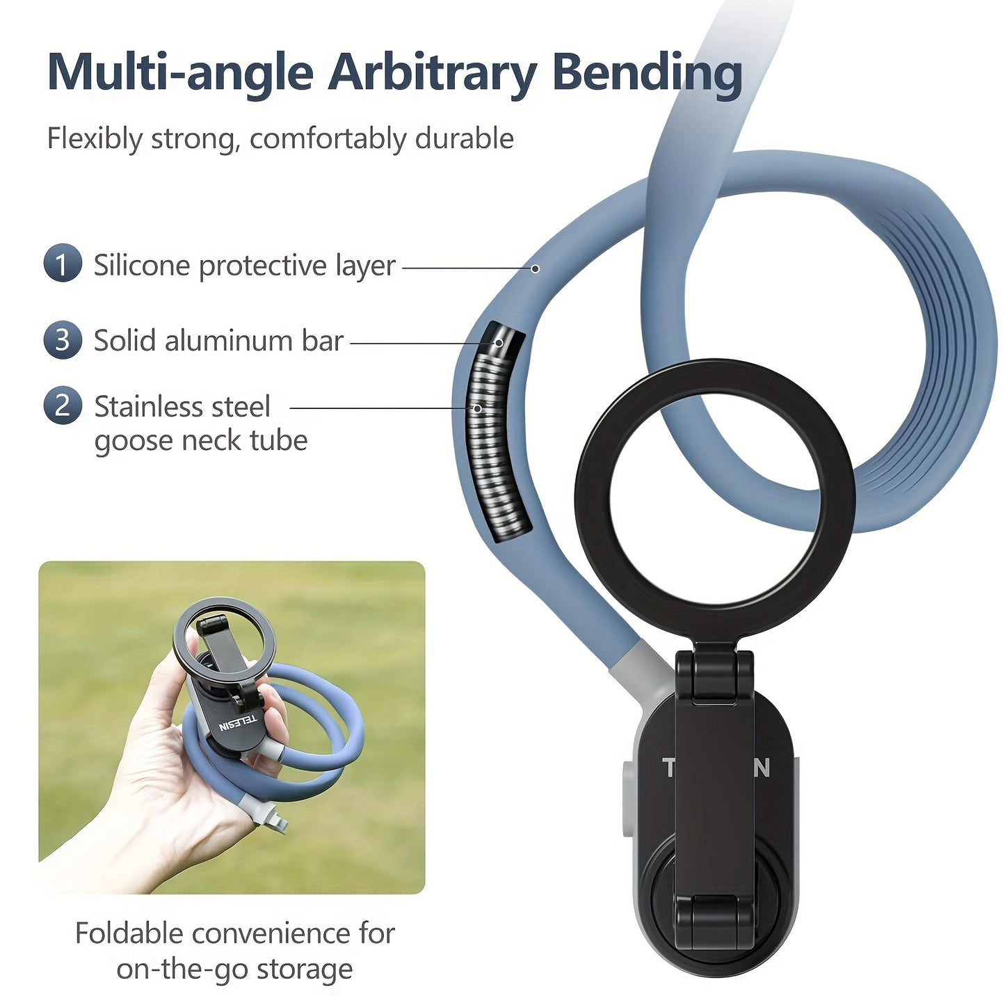 Fashion-Forward Magnetic Phone Neck Brace - Effortless First-Person View, Perfect for Adventure Videos, Hands-Free Convenience