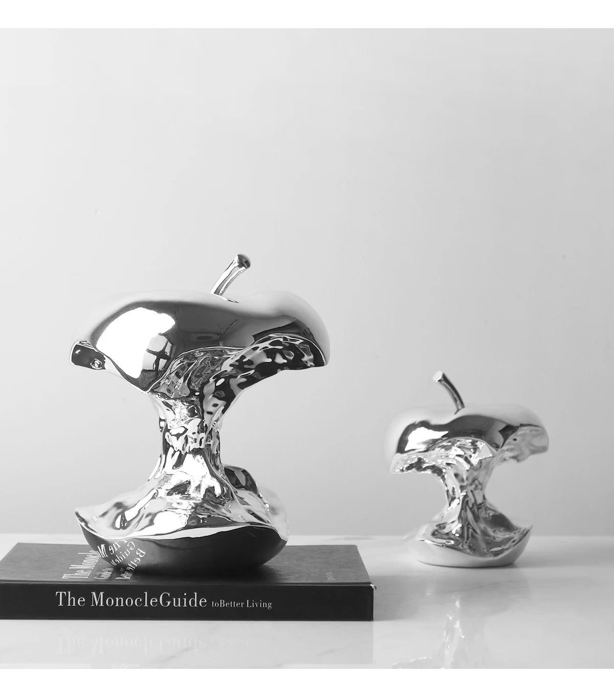 Creative Art Abstract Plating Gnawed Apple Ornament Home Living Room Table Crafts Gift Decor Figurines Miniatures Accessories