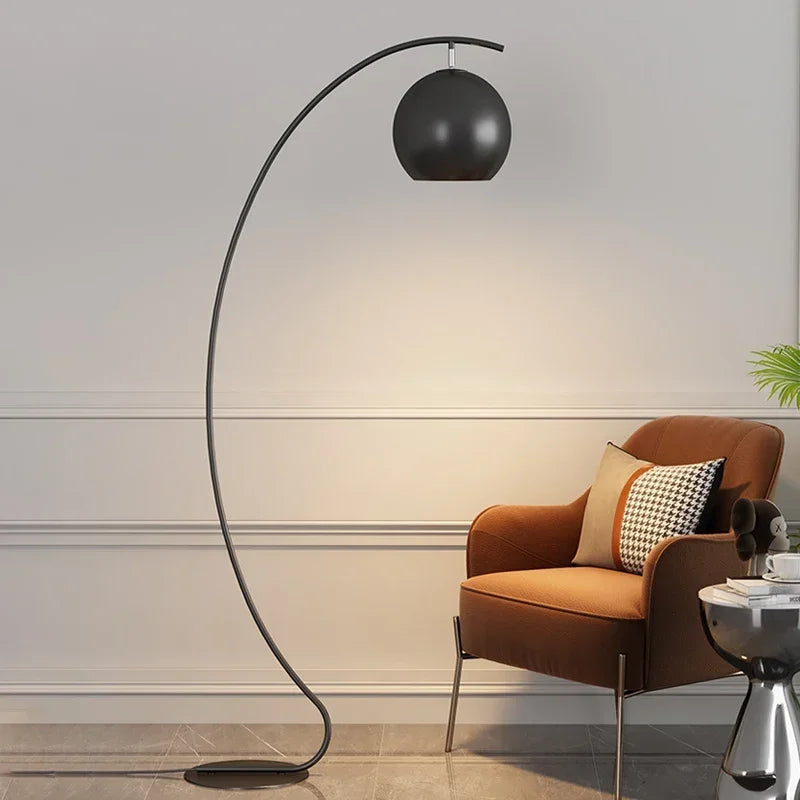 LED Floor Lamp Black Yellow High Grade Sofa Side Decorative Light Bedroom Study Standing Lamp ForLiving Room