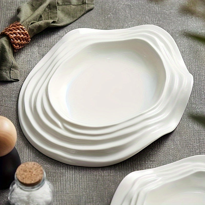 1pc Wave Flower Tray Silicone Mold, Crystal Drip Plaster Cement Shaped Irregular Tray Silicone Mold For Ocean Wave Water Ripple Tray Dish Making