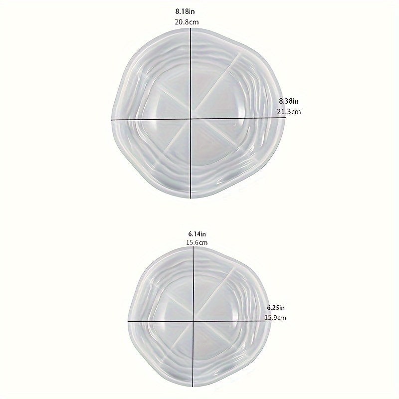 1pc Wave Flower Tray Silicone Mold, Crystal Drip Plaster Cement Shaped Irregular Tray Silicone Mold For Ocean Wave Water Ripple Tray Dish Making