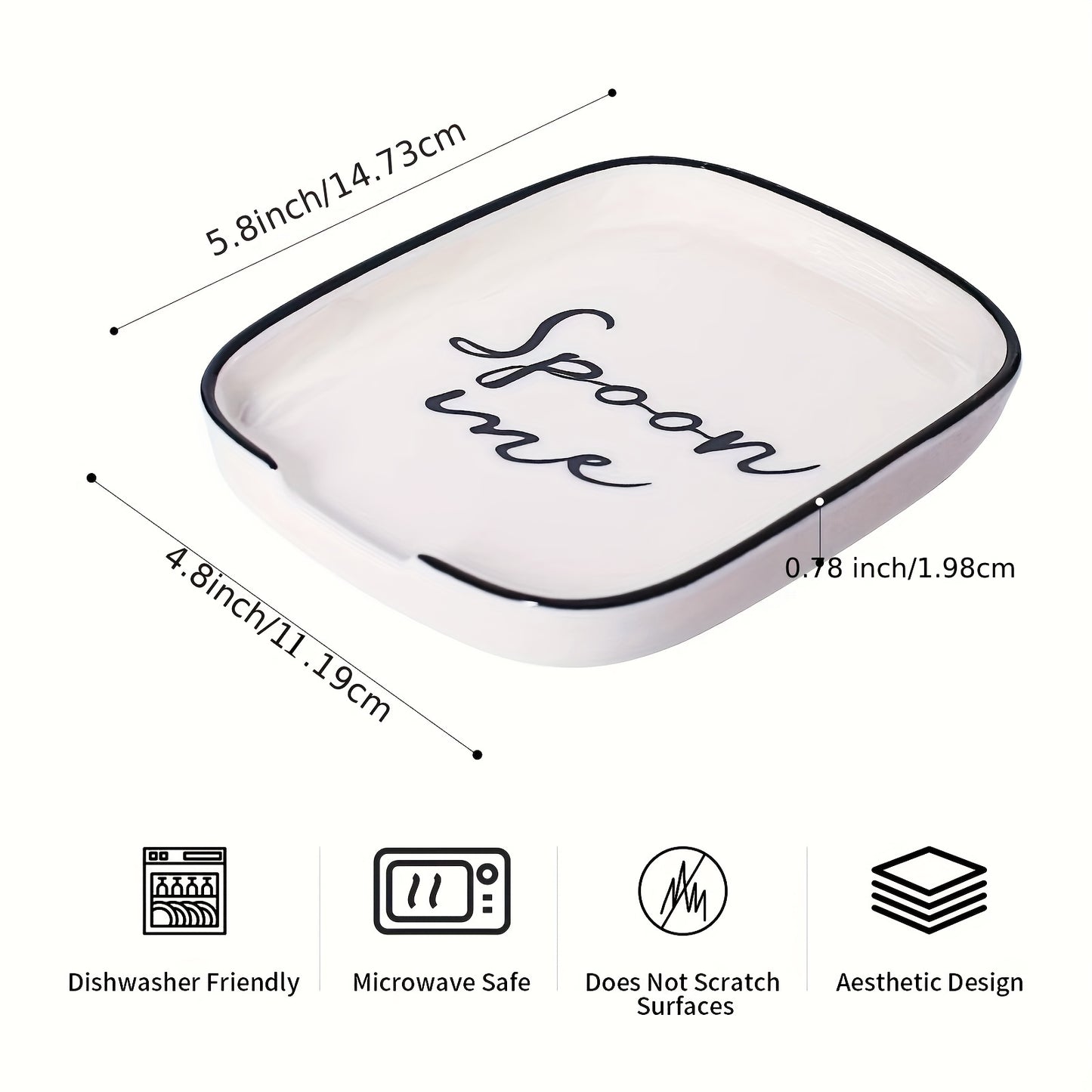Large White Ceramic Spoon Rest - Multi-Utensil Holder for Stove Safety & Kitchen Counter Decor