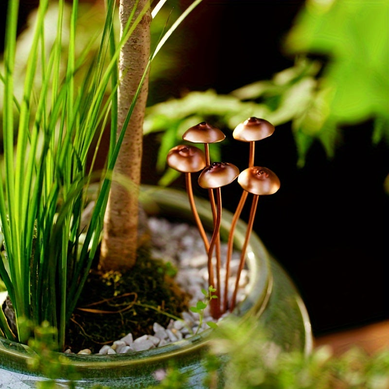 Charming Metal Mushroom Statue - Perfect For Bonsai, Potted Plants & Outdoor Garden Decor | Ideal Thanksgiving Gift