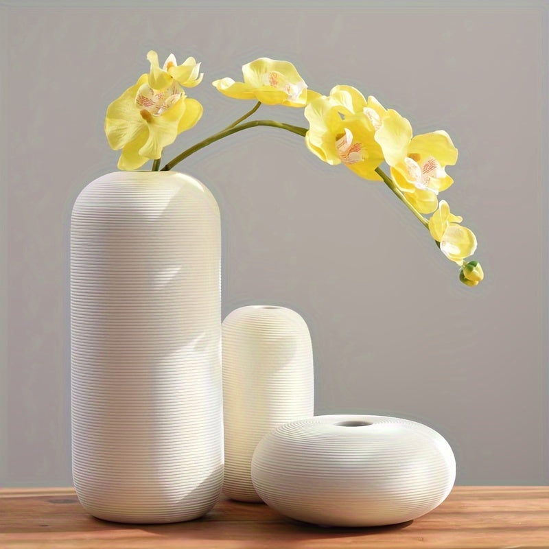 Set Of 3 Nordic Ceramic Vase, Modern Flower Vase, Suitable For Living Room TV Cabinet Flower Arrangement Dried Flower Creative Desktop Entrance Cabinet Decoration
