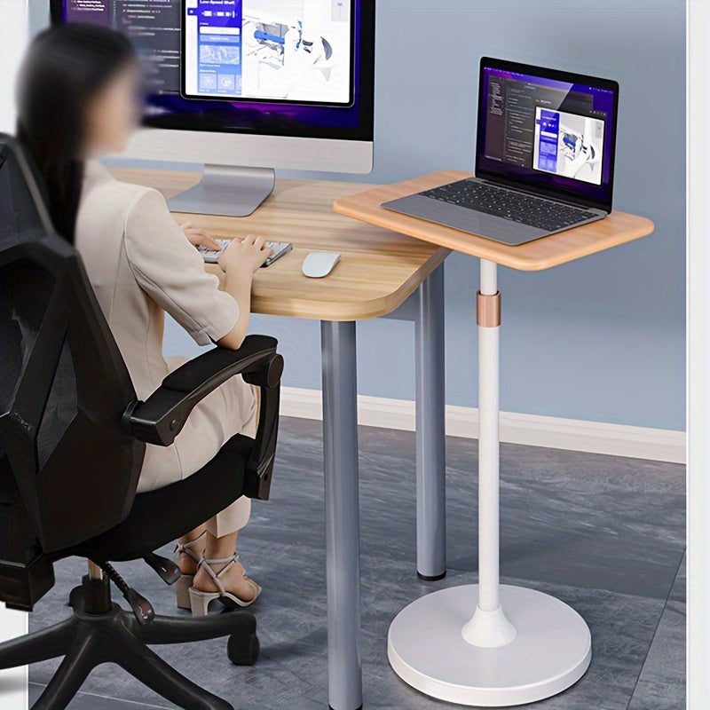 Adjustable Height Floor Stand for Laptops, Carbon Steel Standing Desk Converter with Adjustable Viewing Angle for Bed, Sofa, and Desk Use – Portable Computer Stand with Free Lifting Feature