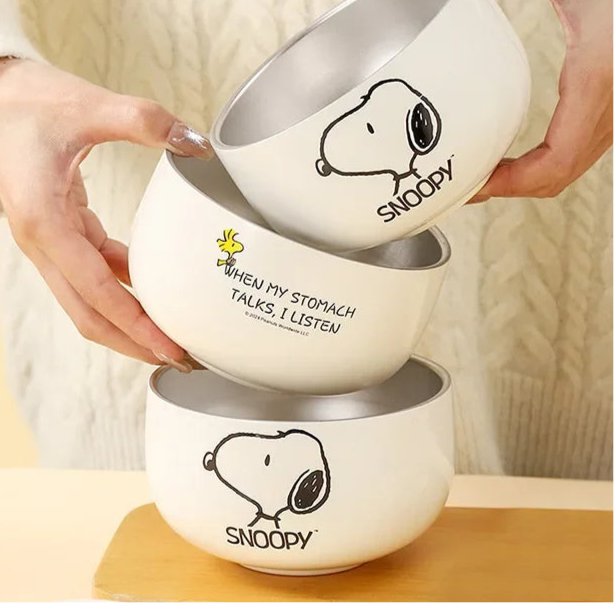 Snoopy Rice Bowl 316 Stainless Steel Household 2024 New High-Looking Personalized Cute Children's Bowl Kids Gift