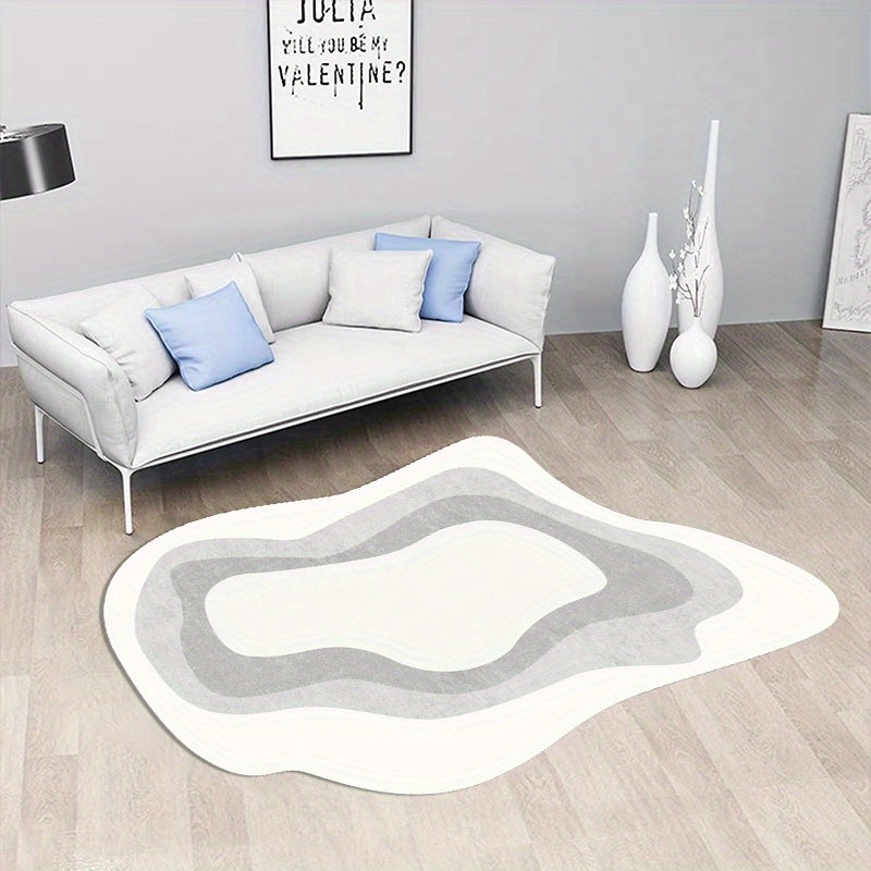 1pc Luxurious Imitation Cashmere Carpet - Cozy Nordic Living Room Decor - Soft Plush for Sofas, Coffee Tables, Bedrooms & More - Modern Irregular Design, Non-slip, Dirty Resistant, Easy to Clean