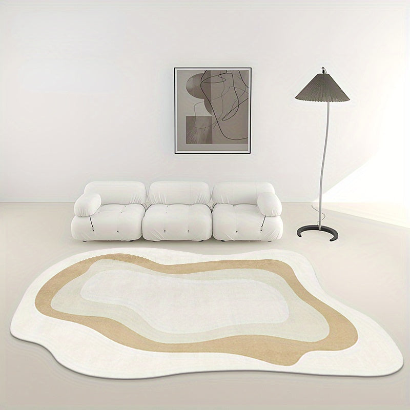 1pc Luxurious Imitation Cashmere Carpet - Cozy Nordic Living Room Decor - Soft Plush for Sofas, Coffee Tables, Bedrooms & More - Modern Irregular Design, Non-slip, Dirty Resistant, Easy to Clean