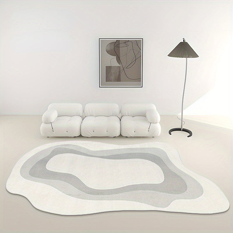 1pc Luxurious Imitation Cashmere Carpet - Cozy Nordic Living Room Decor - Soft Plush for Sofas, Coffee Tables, Bedrooms & More - Modern Irregular Design, Non-slip, Dirty Resistant, Easy to Clean