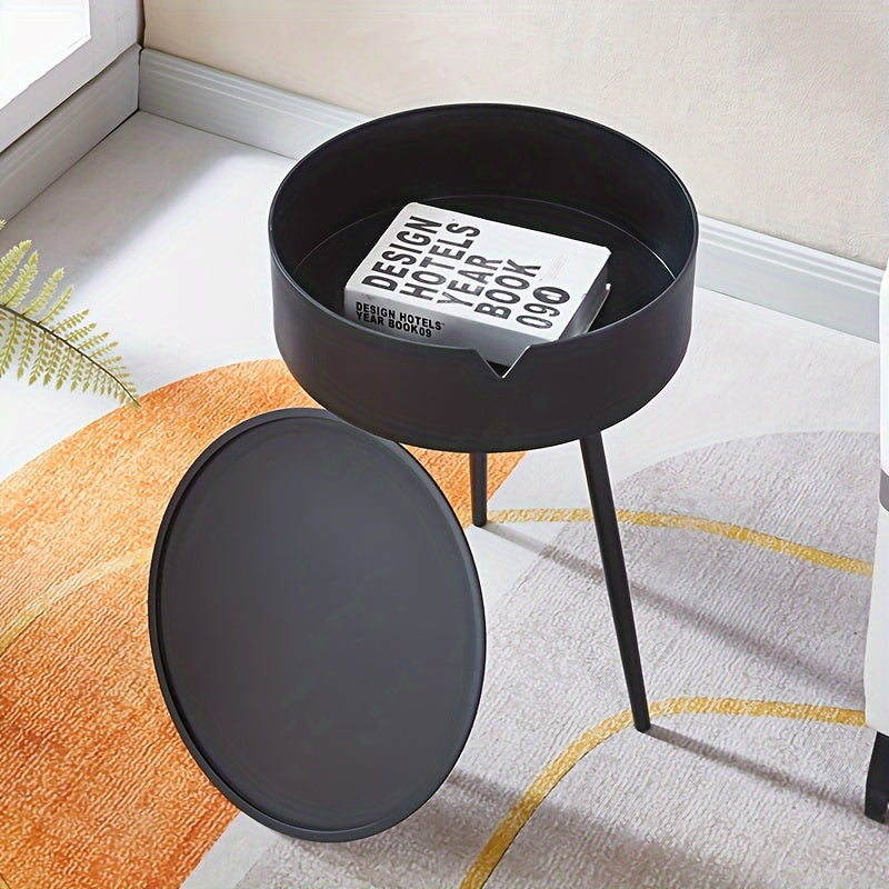 1pc Modern Nordic Style Bedside Cabinet with Shelf - Small and Simple Plastic Bedroom Table