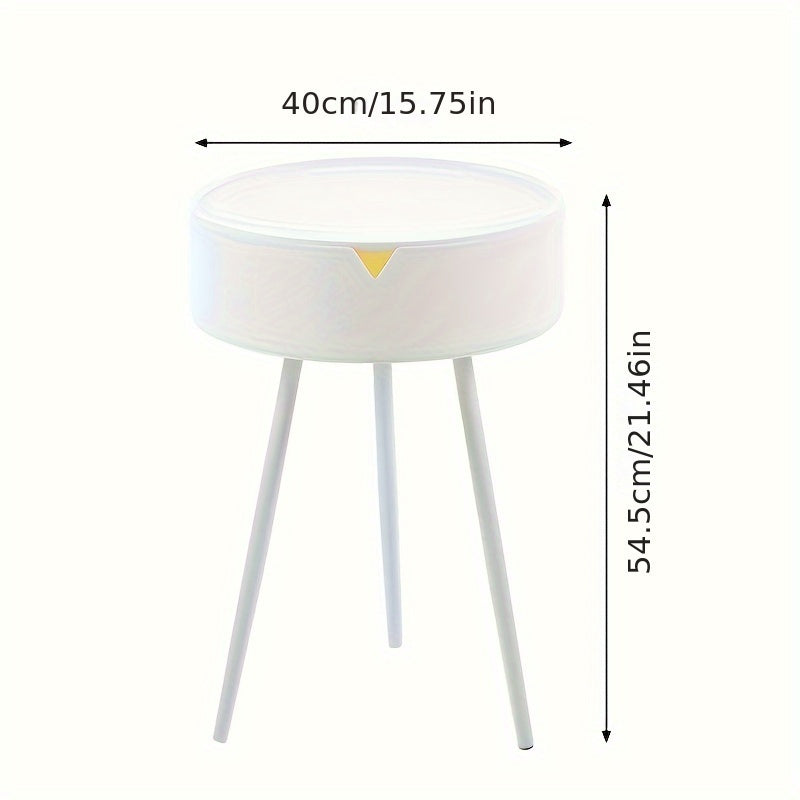 1pc Modern Nordic Style Bedside Cabinet with Shelf - Small and Simple Plastic Bedroom Table