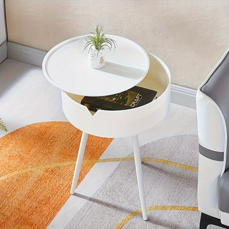 1pc Modern Nordic Style Bedside Cabinet with Shelf - Small and Simple Plastic Bedroom Table