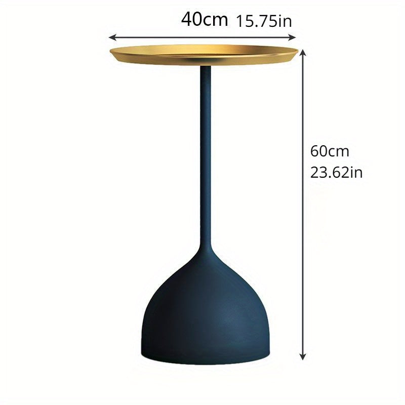 Modern Metal Sofa Side Table, Minimalist Round Balcony Tea Table, Living Room Corner Display Stand, Uncharged Office Presentation Table