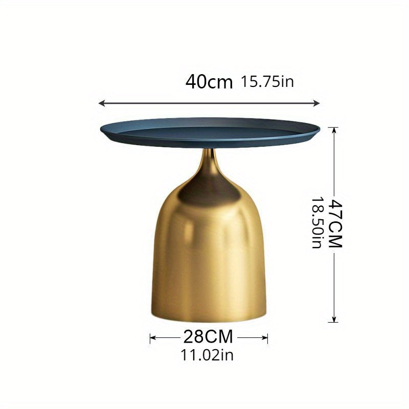 Modern Metal Sofa Side Table, Minimalist Round Balcony Tea Table, Living Room Corner Display Stand, Uncharged Office Presentation Table