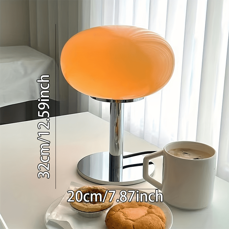 Usb-Powered Dimmable Mushroom Glass Desk Lamp - Warm Ambient Light For Cozy Home Office, Bedroom & Living Room Decor - Ideal Gift For Friends & Anniversaries Bedside Table Lamp Table Lamp For Bedroom