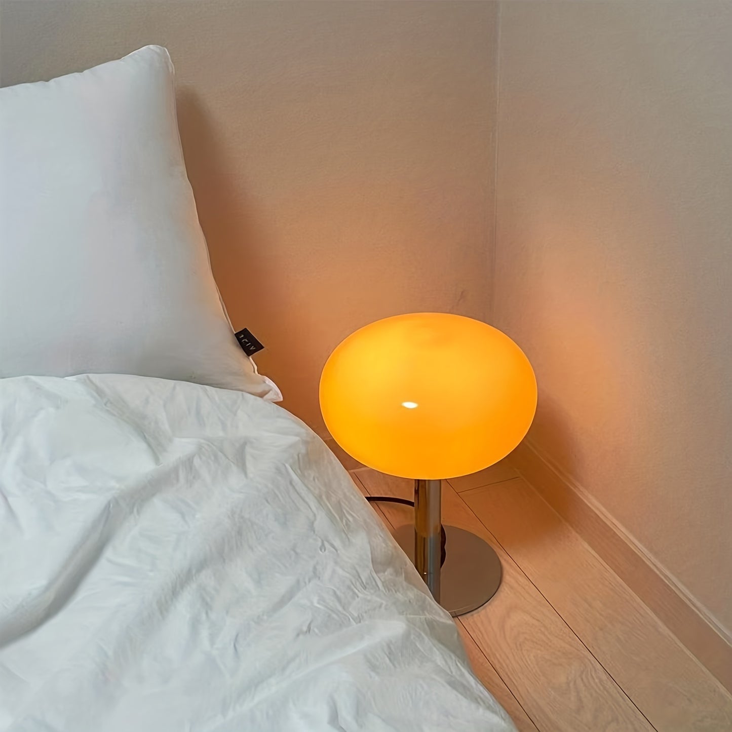 Usb-Powered Dimmable Mushroom Glass Desk Lamp - Warm Ambient Light For Cozy Home Office, Bedroom & Living Room Decor - Ideal Gift For Friends & Anniversaries Bedside Table Lamp Table Lamp For Bedroom