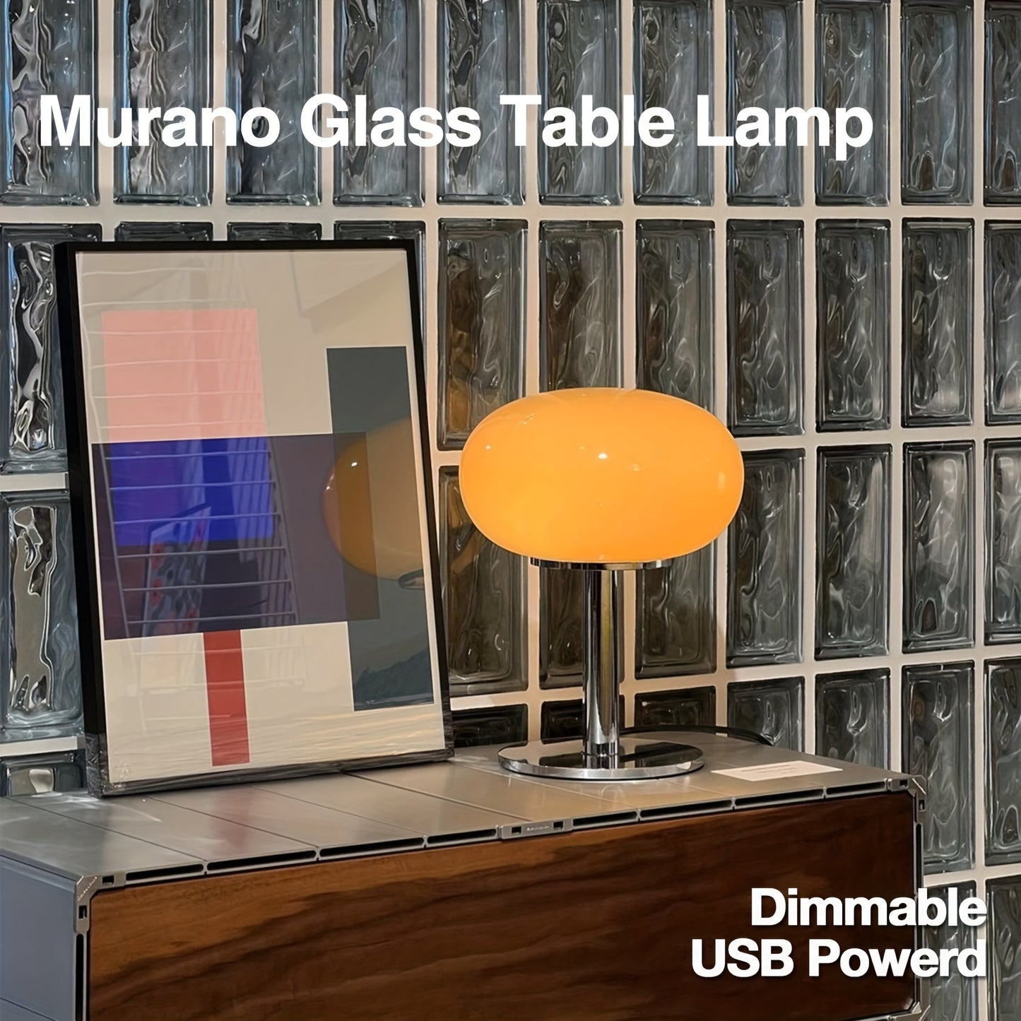 Usb-Powered Dimmable Mushroom Glass Desk Lamp - Warm Ambient Light For Cozy Home Office, Bedroom & Living Room Decor - Ideal Gift For Friends & Anniversaries Bedside Table Lamp Table Lamp For Bedroom
