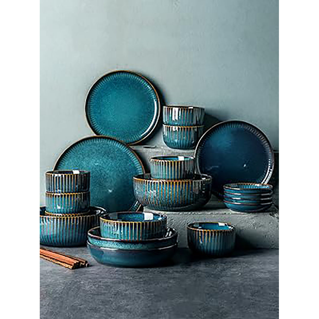 Starlight Blue Porcelain Salad Bowl 66Oz - Large 20.32cm Round Serving Dish For Salads, Soups, Cereal & More - Elegant Home Decor Wooden Salad Bowl Large Salad Bowl