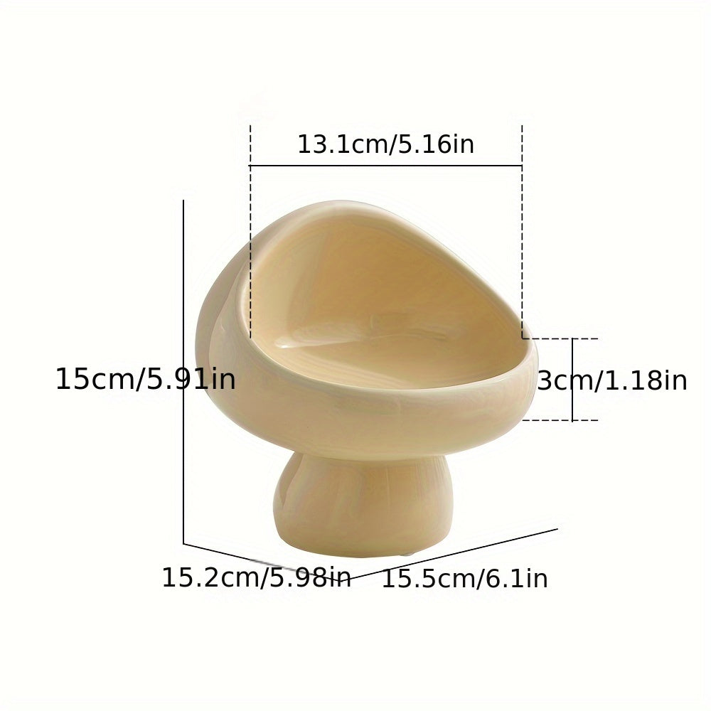 1pc Mushroom Shape Ceramic Ring Holder Dish - Multi-Purpose Trinket Tray for Jewelry, Earrings, Lipstick, Perfumes, Cosmetics - Perfect Home Decor and Gift for Women, Men, Christmas, New Year