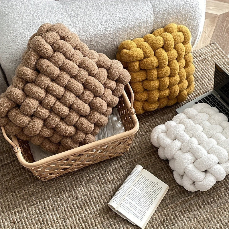 33cm/13.00in 8 Colours Knot Plush Pillow, Soft Decorative Throw Pillows Cute Knotted Square Pillows Decor Floor Cushion Accent Pillows For Bed Couch Sofa Chairs Perfect Gifts For Friends