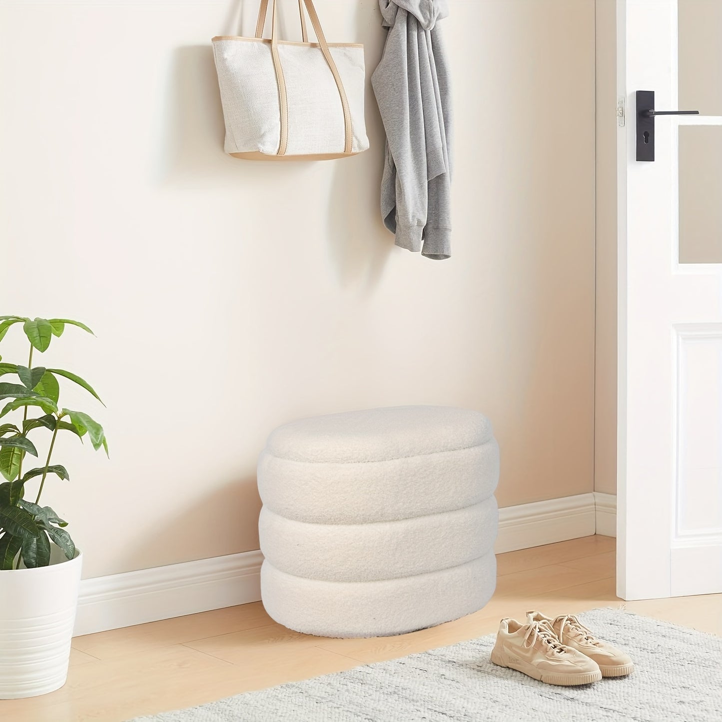 Modern Fabric Storage Ottoman: Perfect for Home Entryways or Living Rooms - 46.0cm x 34.0cm x 40.0cm