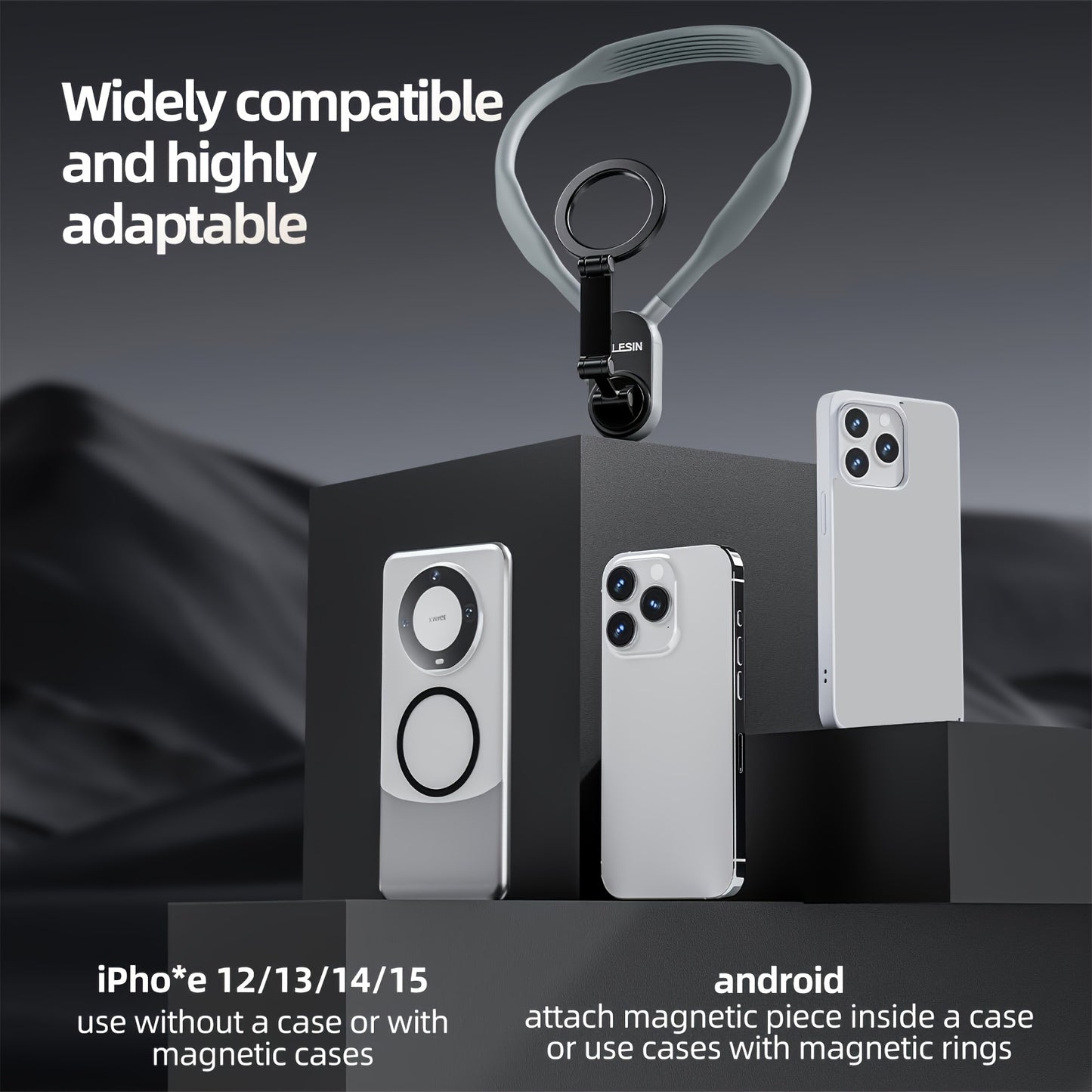 Fashion-Forward Magnetic Phone Neck Brace - Effortless First-Person View, Perfect for Adventure Videos, Hands-Free Convenience