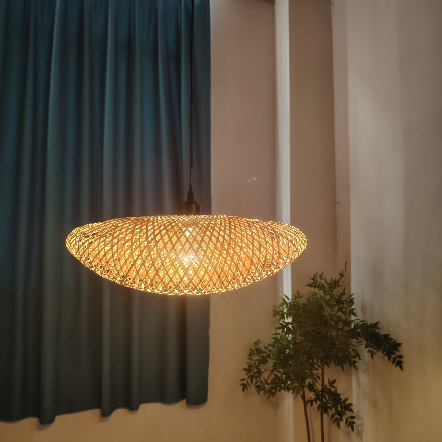 Vintage Bamboo Chandelier Shade: Handcrafted Round Birdcage Style, Art Deco Design, No Accessories Included
