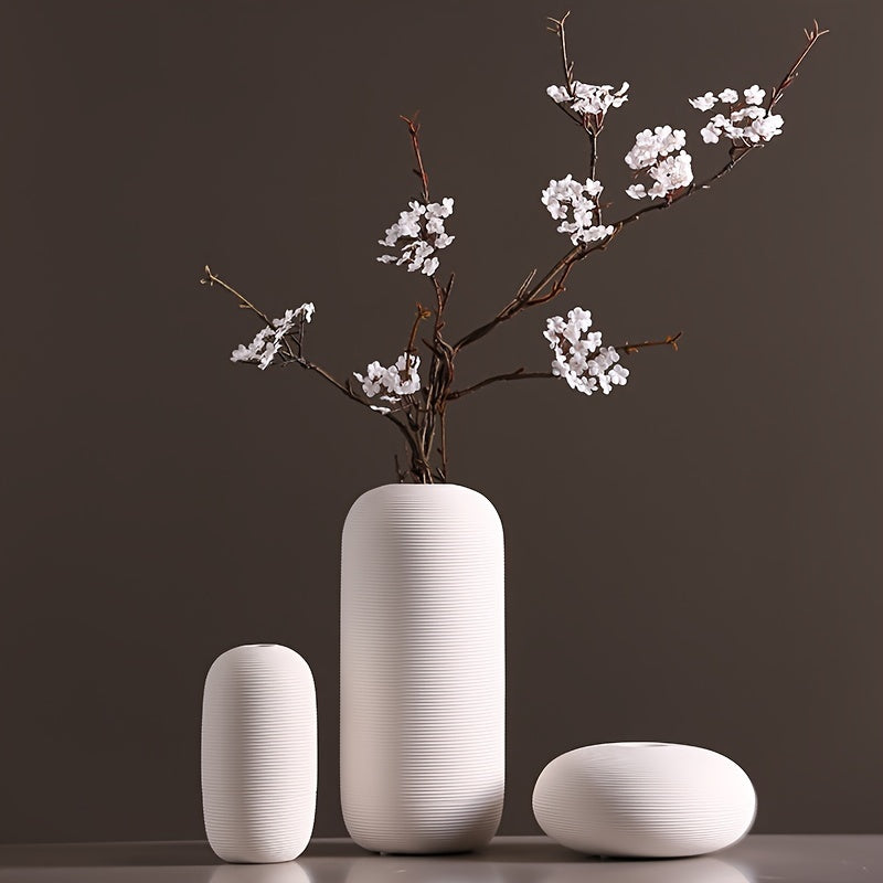Set Of 3 Nordic Ceramic Vase, Modern Flower Vase, Suitable For Living Room TV Cabinet Flower Arrangement Dried Flower Creative Desktop Entrance Cabinet Decoration