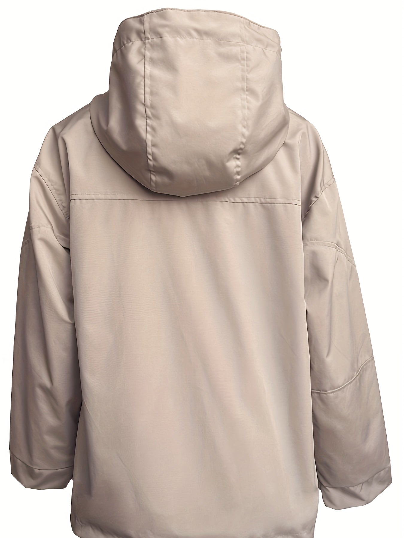 Stylish Contrast Trim Hoodie Jacket - Drawstring Closure for a Custom Fit - Effortlessly Chic Long Sleeve Loose Outwear Perfect for Spring & Fall - Womens Comfy Casual Closet Essential