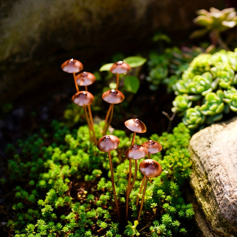 Charming Metal Mushroom Statue - Perfect For Bonsai, Potted Plants & Outdoor Garden Decor | Ideal Thanksgiving Gift
