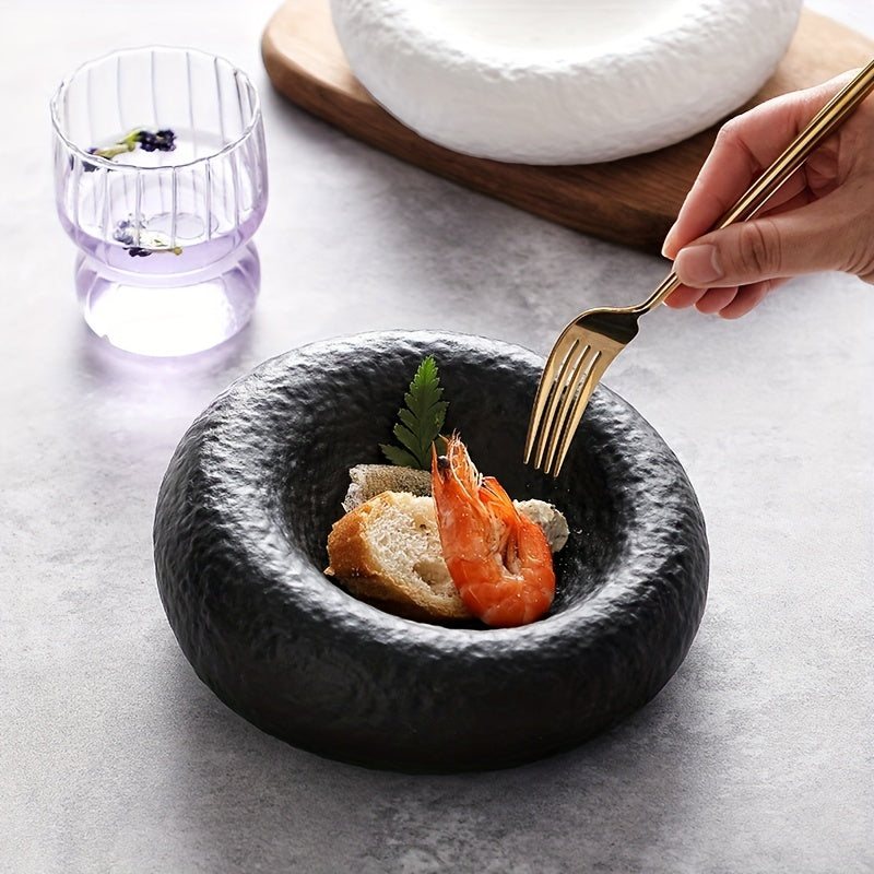 1pc, Retro Ceramic Cold Dishes for Western Food, Salad Bowls, and Desserts - Perfect for Hotel Restaurants and Parties