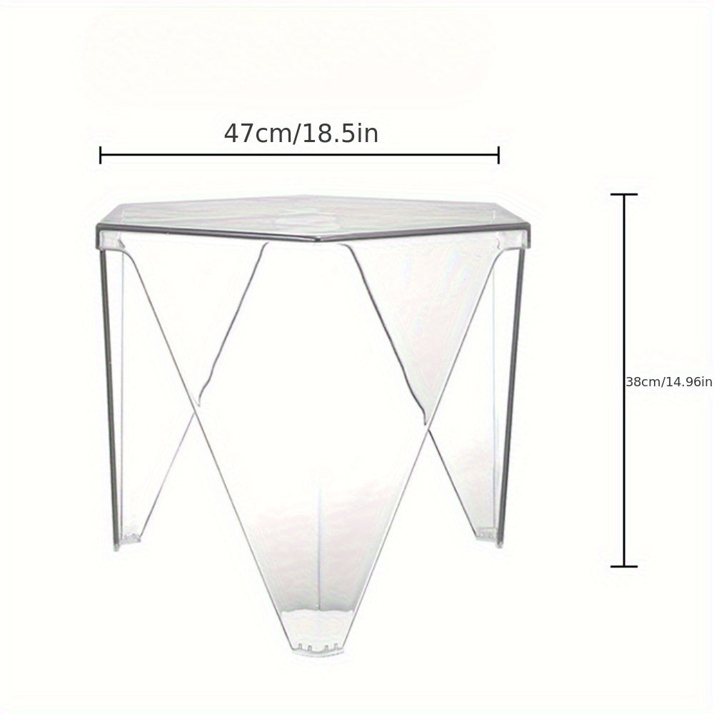 Acrylic Side Table - Modern, Transparent Plastic Coffee Table with Acrylic Top - Small, Fashionable Tea Table for Living Room
