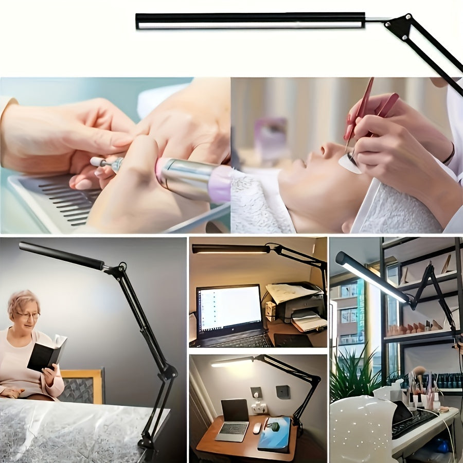 A Super Easy To Use Nail Lighting Tool, Clamp Light Reading Light, USB Desk Lamp, 3 Color Modes 10 Brightness, Eye Protection Book Clamp Light, 360° Flexible Gooseneck Clamp Light For Desktop Headboard Video Conferencing