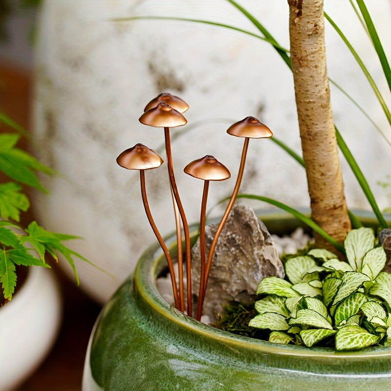 Charming Metal Mushroom Statue - Perfect For Bonsai, Potted Plants & Outdoor Garden Decor | Ideal Thanksgiving Gift