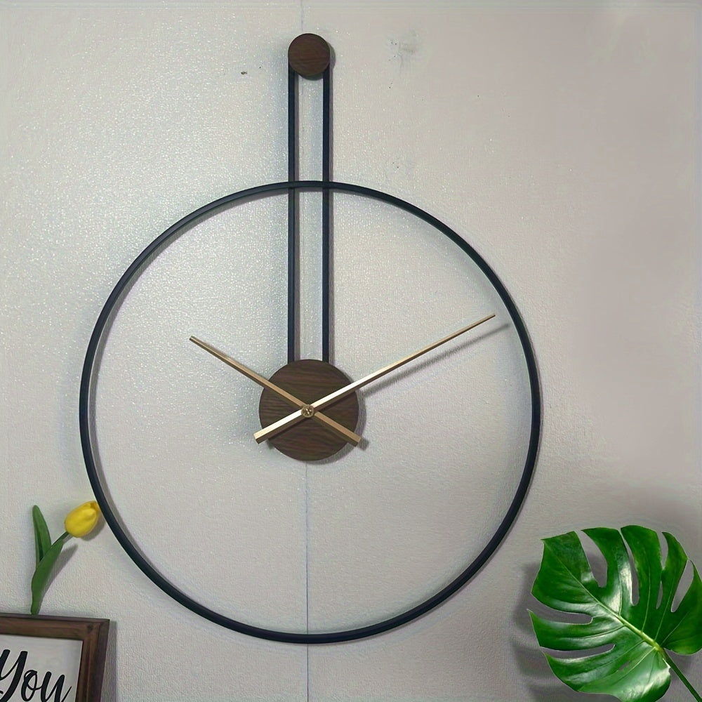 Modern 29-Inch Silent Metal Wall Clock With Unique Grace Design - Ideal For Housewarming, Perfect For Corridor, Porch, Living Room, Kitchen, Study, Office, Garden, Room Decor