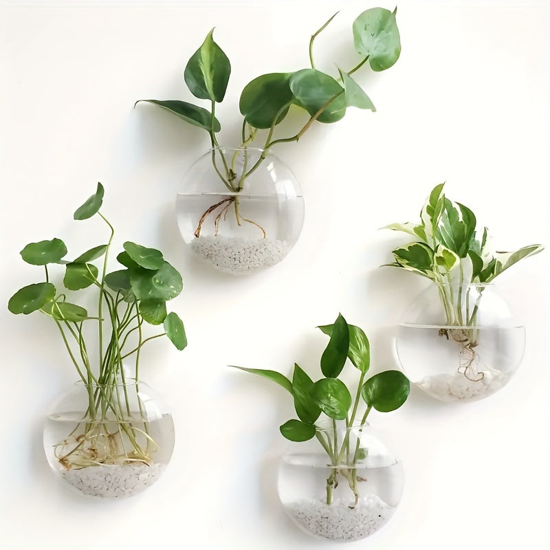 2/4pcs Hanging Glass Terrariums - Unique Oblate Flower Vases for Hydroponics - Create Indoor Hanging Gardens - Perfect Spring Summer Decor for Home, Office & Living Room - A Stylish Gift Idea