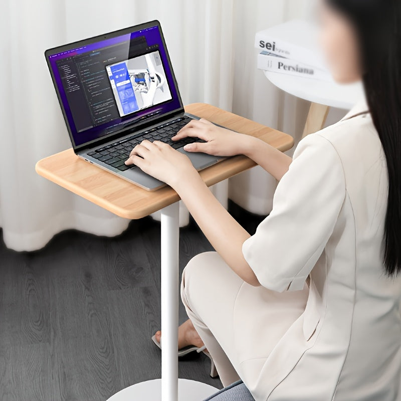 Adjustable Height Floor Stand for Laptops, Carbon Steel Standing Desk Converter with Adjustable Viewing Angle for Bed, Sofa, and Desk Use – Portable Computer Stand with Free Lifting Feature