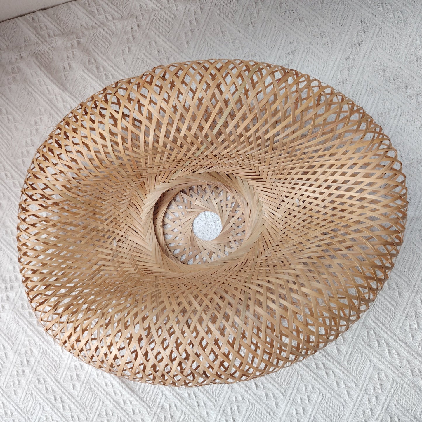 Vintage Bamboo Chandelier Shade: Handcrafted Round Birdcage Style, Art Deco Design, No Accessories Included