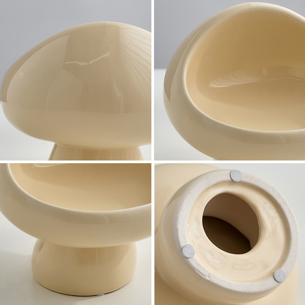 1pc Mushroom Shape Ceramic Ring Holder Dish - Multi-Purpose Trinket Tray for Jewelry, Earrings, Lipstick, Perfumes, Cosmetics - Perfect Home Decor and Gift for Women, Men, Christmas, New Year