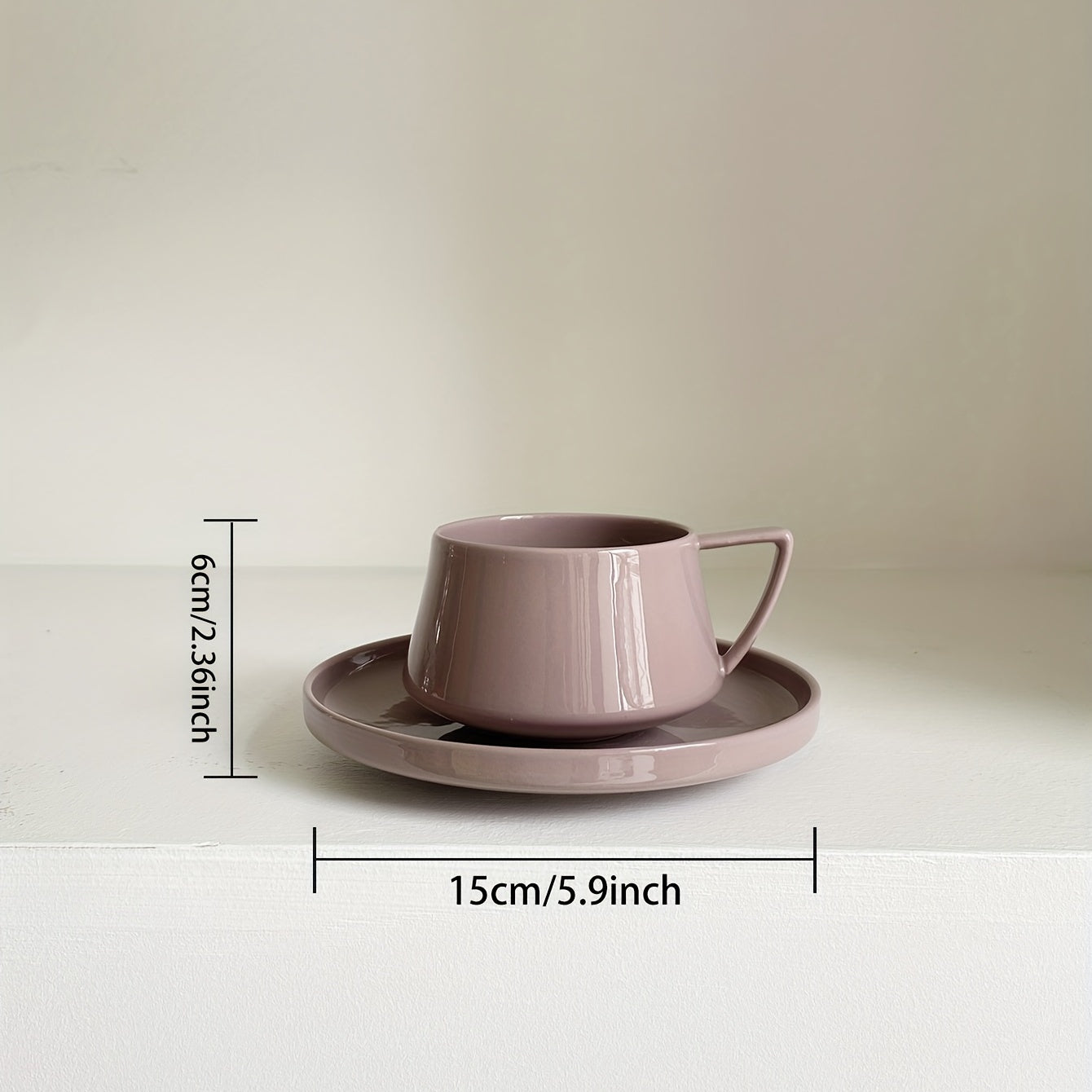 Set, Simple Coffee And Saucer, 320ml/10.8oz Ceramic Coffee Cup And Saucer Plate, Stylish Drinking Cups For Breakfast, Tea Party, Afternoon Tea, Home, Garden, Restaurant And More, Summer Winter Drinkware