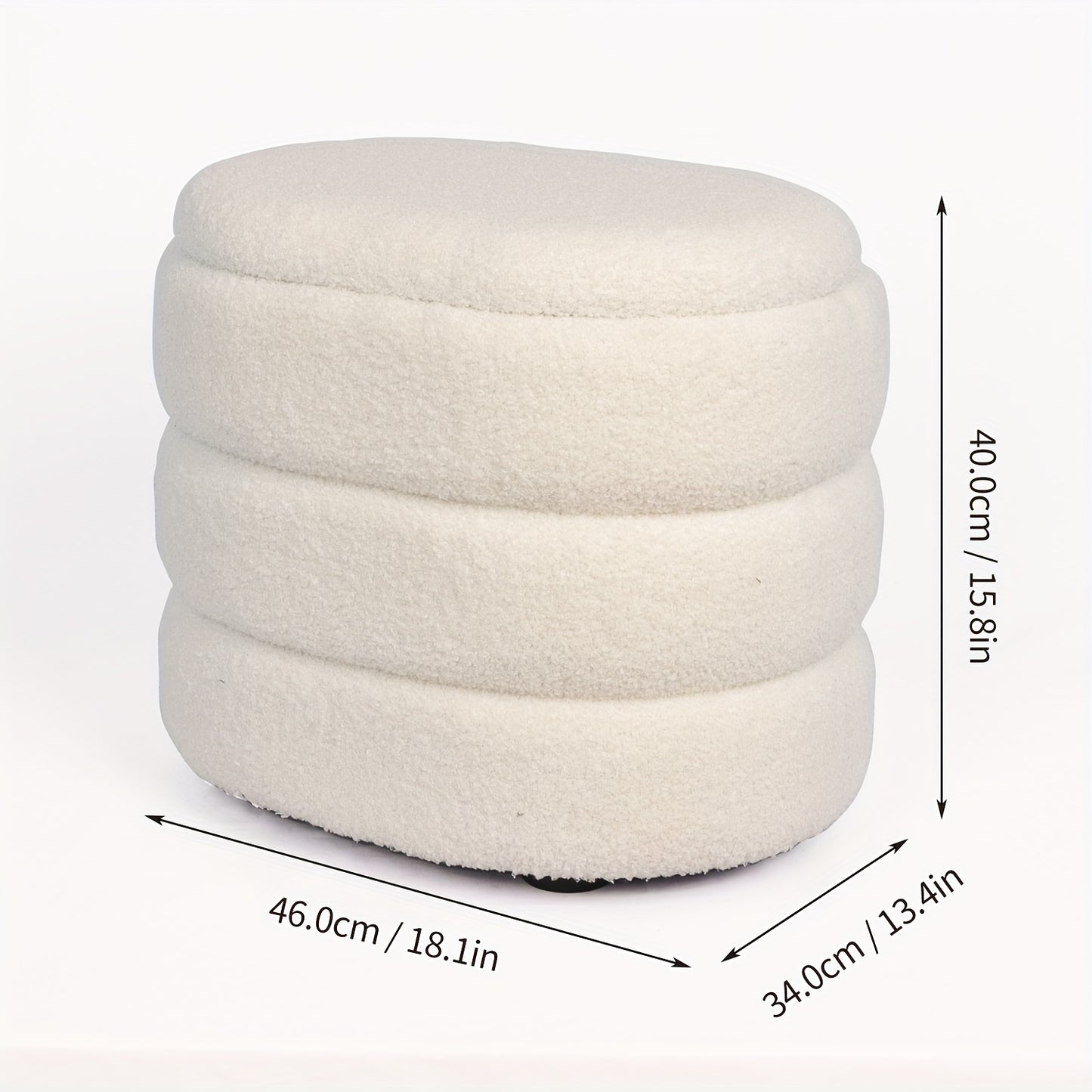 Modern Fabric Storage Ottoman: Perfect for Home Entryways or Living Rooms - 46.0cm x 34.0cm x 40.0cm