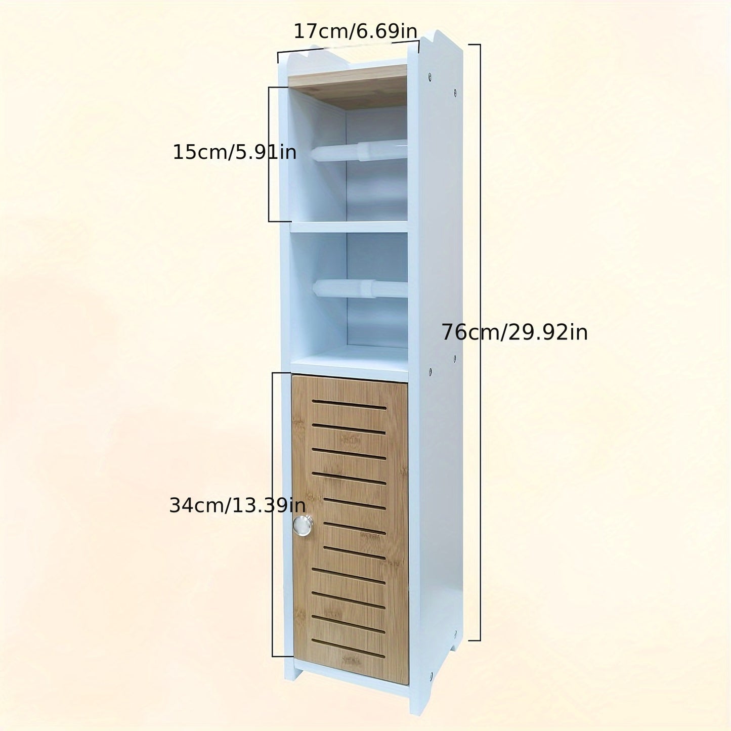 Narrow Bathroom Cabinet Toilet Paper Towel Storage Shelf with Two Paper Holders, Toilet Roll Holders for Small Space Behind Toilet Storage for Restroom Cabinet