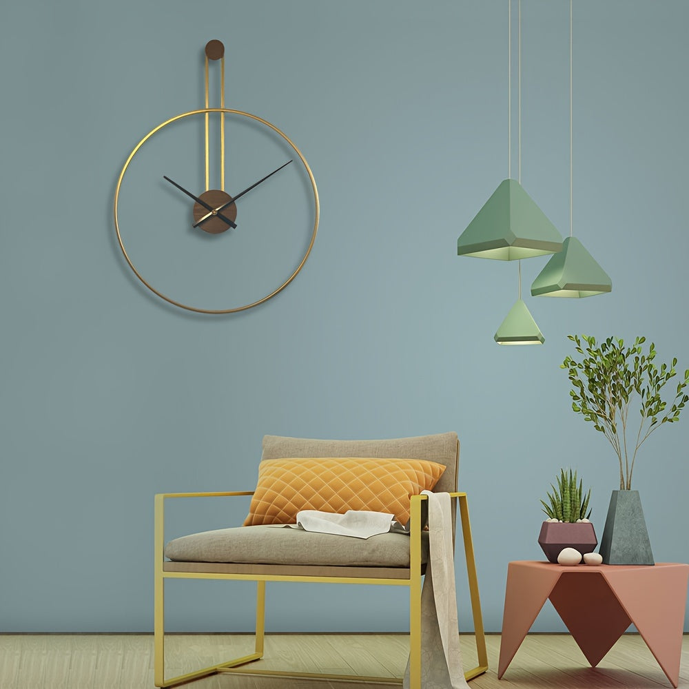 Modern 29-Inch Silent Metal Wall Clock With Unique Grace Design - Ideal For Housewarming, Perfect For Corridor, Porch, Living Room, Kitchen, Study, Office, Garden, Room Decor