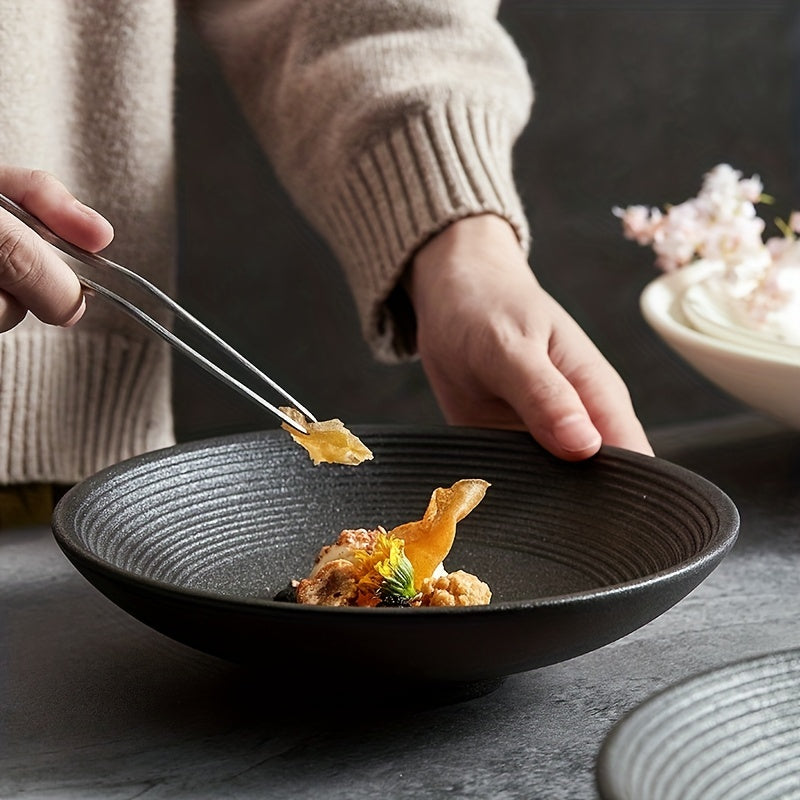 1pc, Large Ceramic Pasta Bowl and Plate Set - Microwave and Dishwasher Safe - Perfect for Dinner, Salad, Soup, and More - 16.9/27oz
