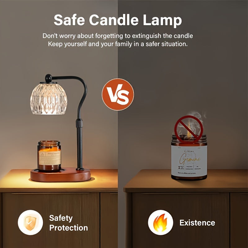 Candle Warm Lamp, Candle Warm Lamp with Timer and Dimmer Candle Warm Height Tunable Scented Candles, Festive Decorations, No Flame Scented Candles, Gifts for Friends