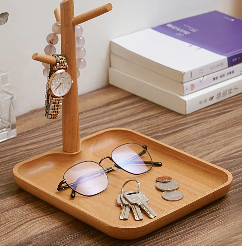 Key storage tray for entrance foyer, creative tree hanging shelf, desktop decoration, entrance keychain
