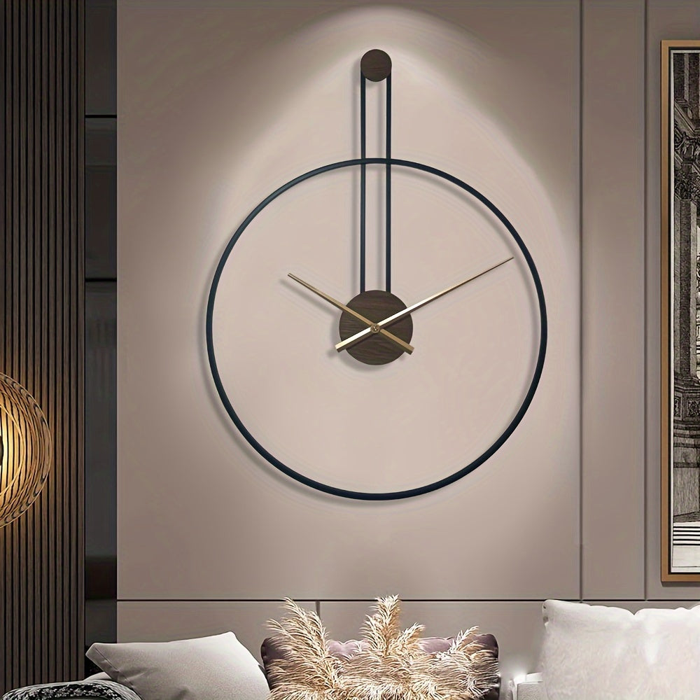Modern 29-Inch Silent Metal Wall Clock With Unique Grace Design - Ideal For Housewarming, Perfect For Corridor, Porch, Living Room, Kitchen, Study, Office, Garden, Room Decor