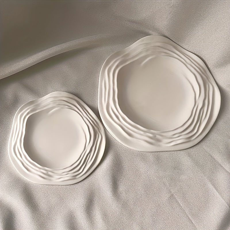 1pc Wave Flower Tray Silicone Mold, Crystal Drip Plaster Cement Shaped Irregular Tray Silicone Mold For Ocean Wave Water Ripple Tray Dish Making