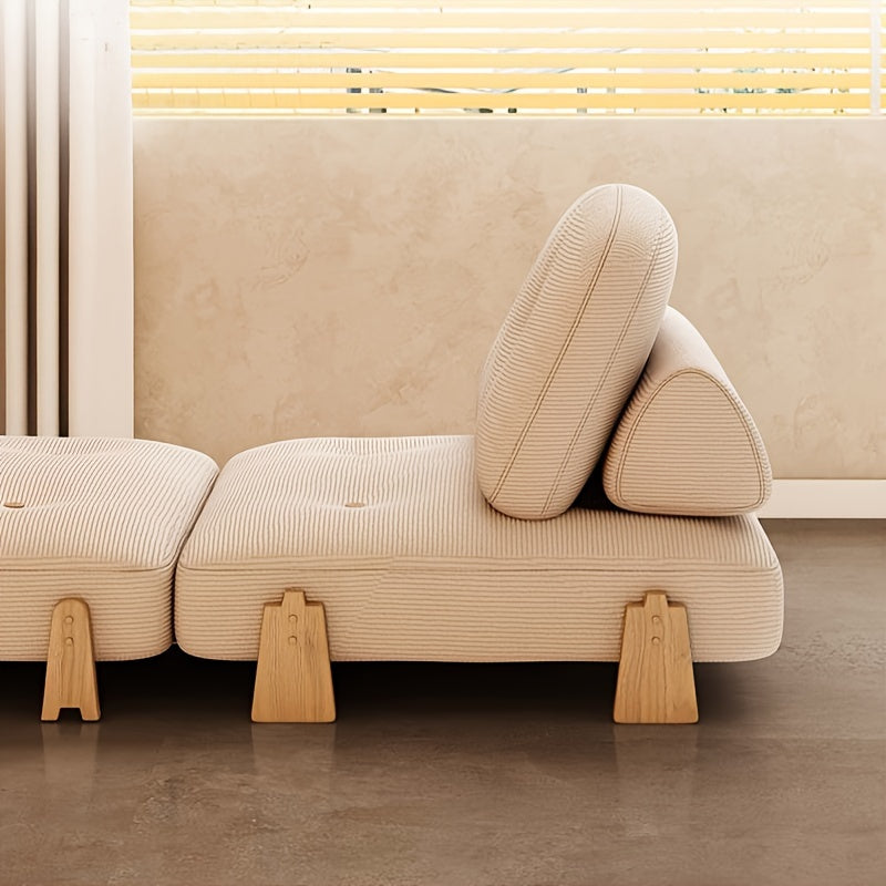 Convertible Folding Sofa Bed, Multifunctional Foldable Floor Couch with Wood-Based Panel and Cotton, Hardwood Frame, Space-Saving Design for Living Room, Bedroom, Outdoor Use - 1pc