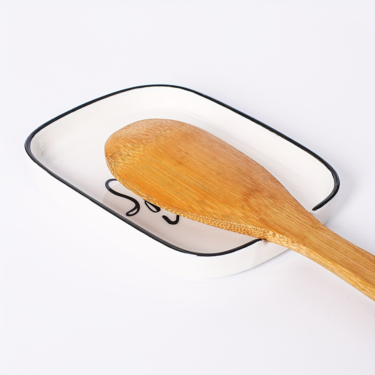 Large White Ceramic Spoon Rest - Multi-Utensil Holder for Stove Safety & Kitchen Counter Decor
